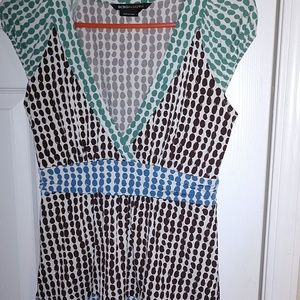 Bcbg maxazria cap sleeve fall colors/fun print